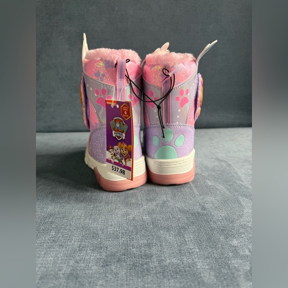 Paw Patrol Sky Light Up Snow Boots Toddler Girls SZ 11 Pink Velcro Closure Warm - Picture 4 of 8